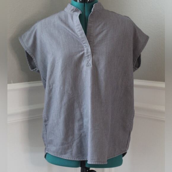 FIGS Technical Collection Scrub Top Gray Mandarin Collar Healthcare Unisex XS - Picture 2 of 8